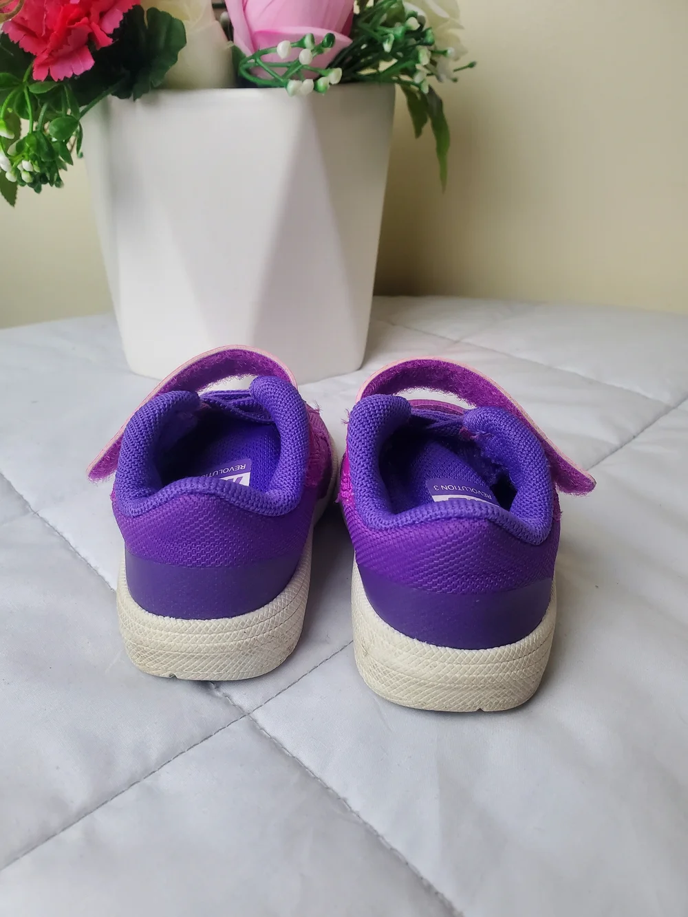 Nike Revolution 3 Kids Purple and Pink Sneakers Size 3C